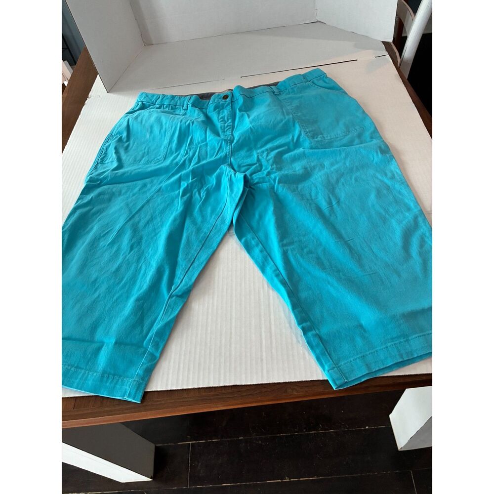 Woman Within Capri Women’s 26W Turquoise Blue Stretch Cotton Capri Plus Size